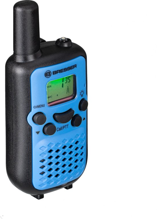 Bresser Junior Walkie Talkie - Set van 2 - Blauw - Bereik van 6km - Geschikt Voor Kinderen Vanaf 8 Jaar
