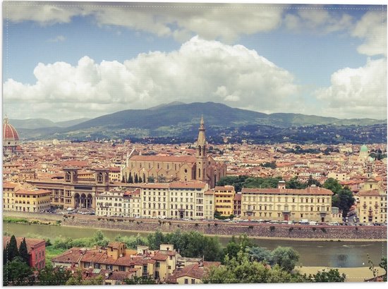 WallClassics - Vlag - Uitzicht over Florence - Italië - 40x30 cm Foto op Polyester Vlag