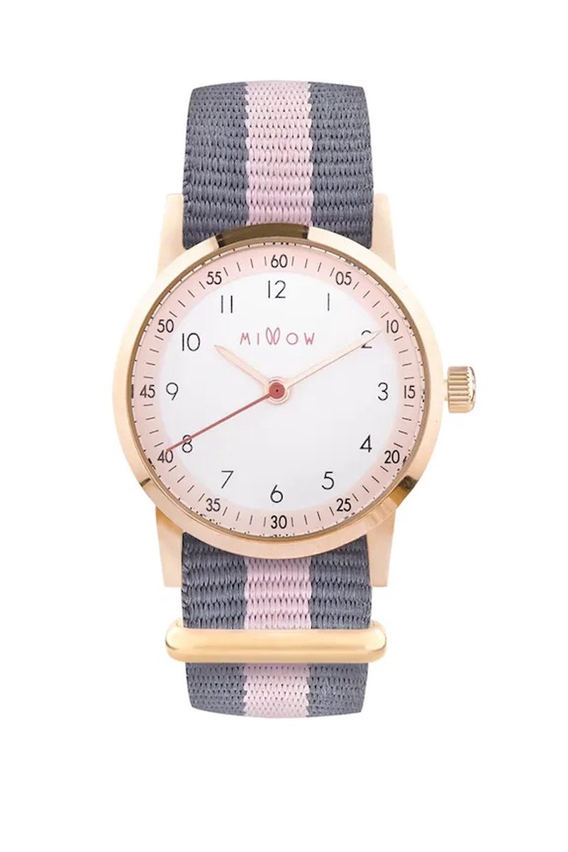 Millow - Blossom Rayé Rose - kinderhorloge meisje - kinder horloge - meisjes horloge - Design - tiener horloge meisje