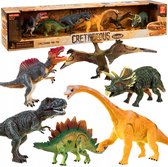 Set van 6 Bewegende Stoere Dino's, Dinosaurussen, Dinosaurus met Bewegende Delen