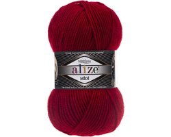Alize Superlana Midi 56 Red Pakket 5 Bollen 500 Gram