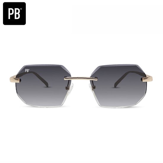 PB Sunglasses - Sierra Gradient Grey. - Lunettes de soleil pour hommes et femmes - Découpe en diamant premium - Style sans monture - Monture en acier inoxydable.