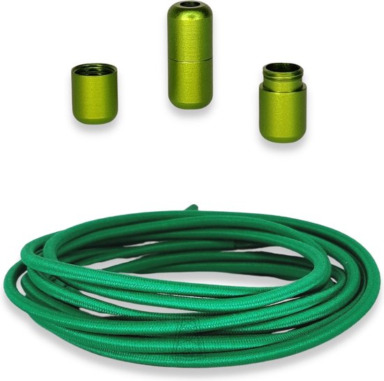 Agletless® Elastische veters zonder strikken - Rond Dun - Groen