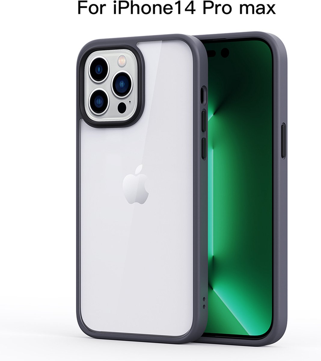 iPhone 14 pro max case Transparante siliconen materiaal mobiele telefoon case grijs