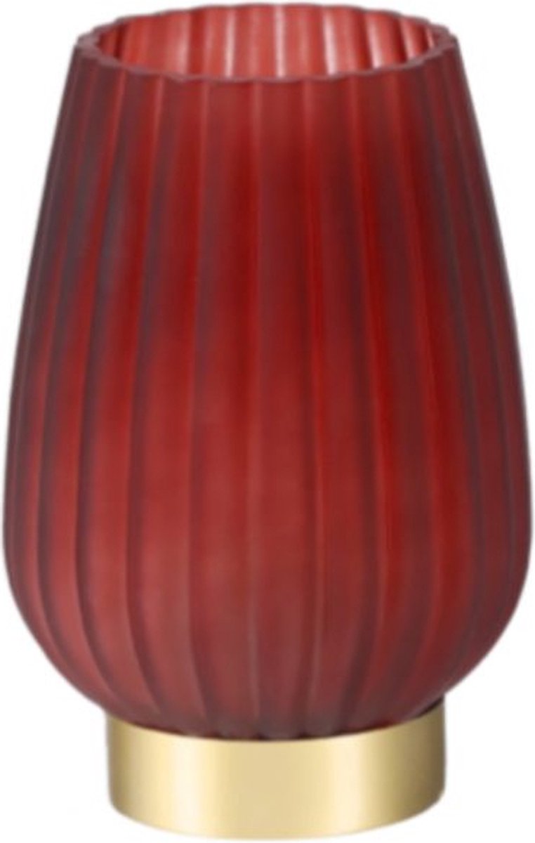 LED-lamp Glam – Bordeaux Rood – H19 cm – Werkt op batterijen (incl. lamp)