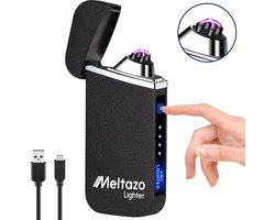 MELTAZO Elektrische Aansteker, Electric Lighter, USB Oplaadbare Plasma Aansteker, Elektronische Aansteker, Briquet Électrique USB, Touch Sensor, Winddicht, Elektronische Oplaadbare Aansteker voor Sigaretten Camping Kaarsen in Geschenkpakket