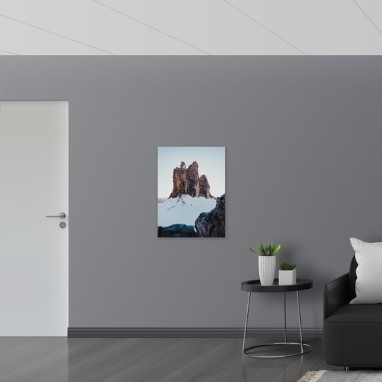 WallClassics - Drapeau - Berg dans un paysage enneigé - Photo 60x80 cm sur drapeau polyester