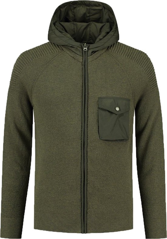 Dstrezzed - Vest Hooded Donkergroen - Heren - Maat XL - Slim-fit