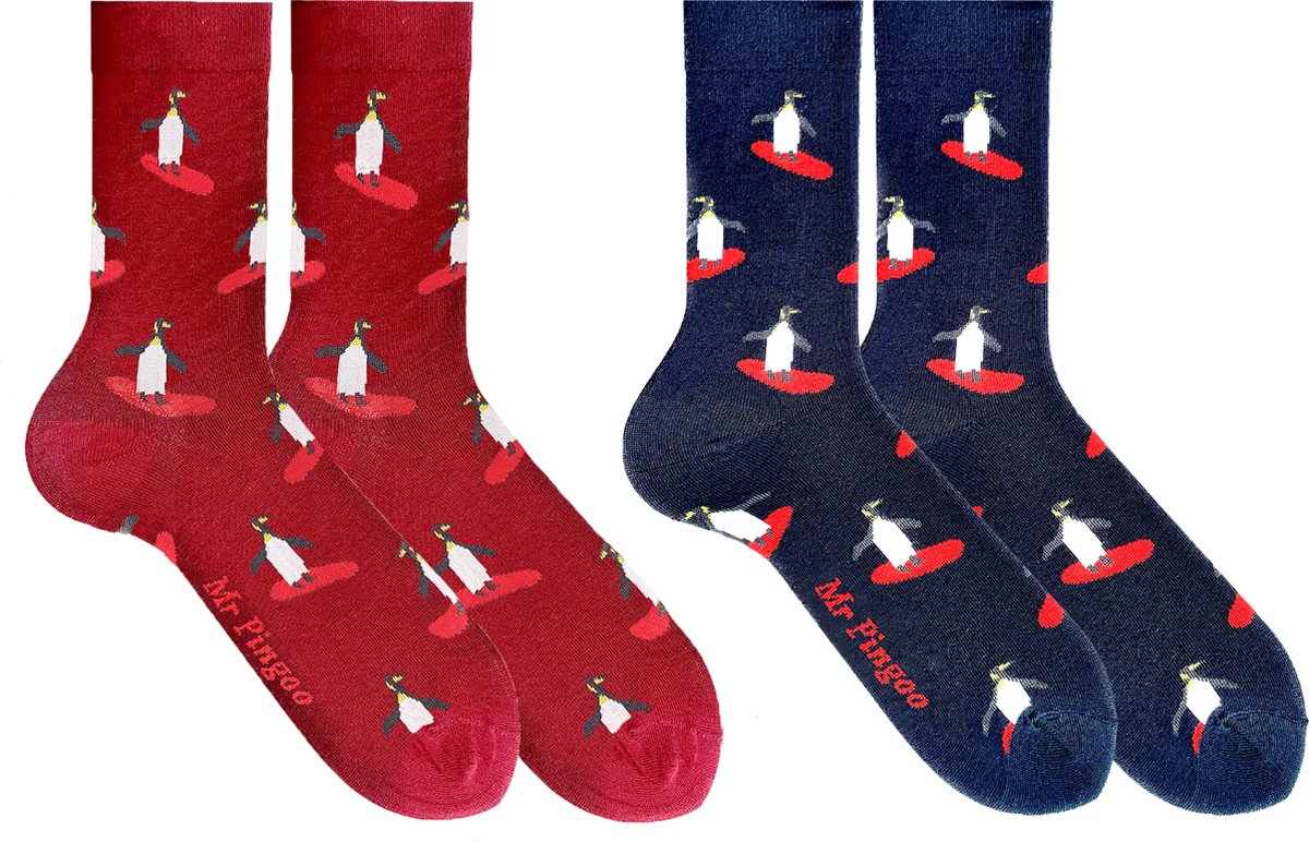 Mr Pingoo Sokken voor Heren en Dames - Unisex Grappige Sokken - Vrolijke Pinguïn Sokken - Maat 41 - 46