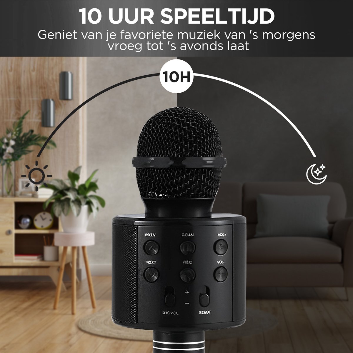Jotechs Microphone Karaoké Zwart - Sans Fil - Qualité Sonore