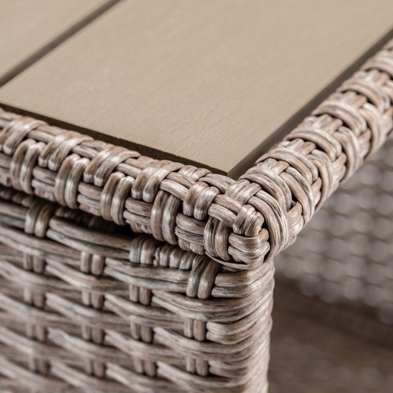 Polyrattan bijzettafel bruin 45x45x40cm
