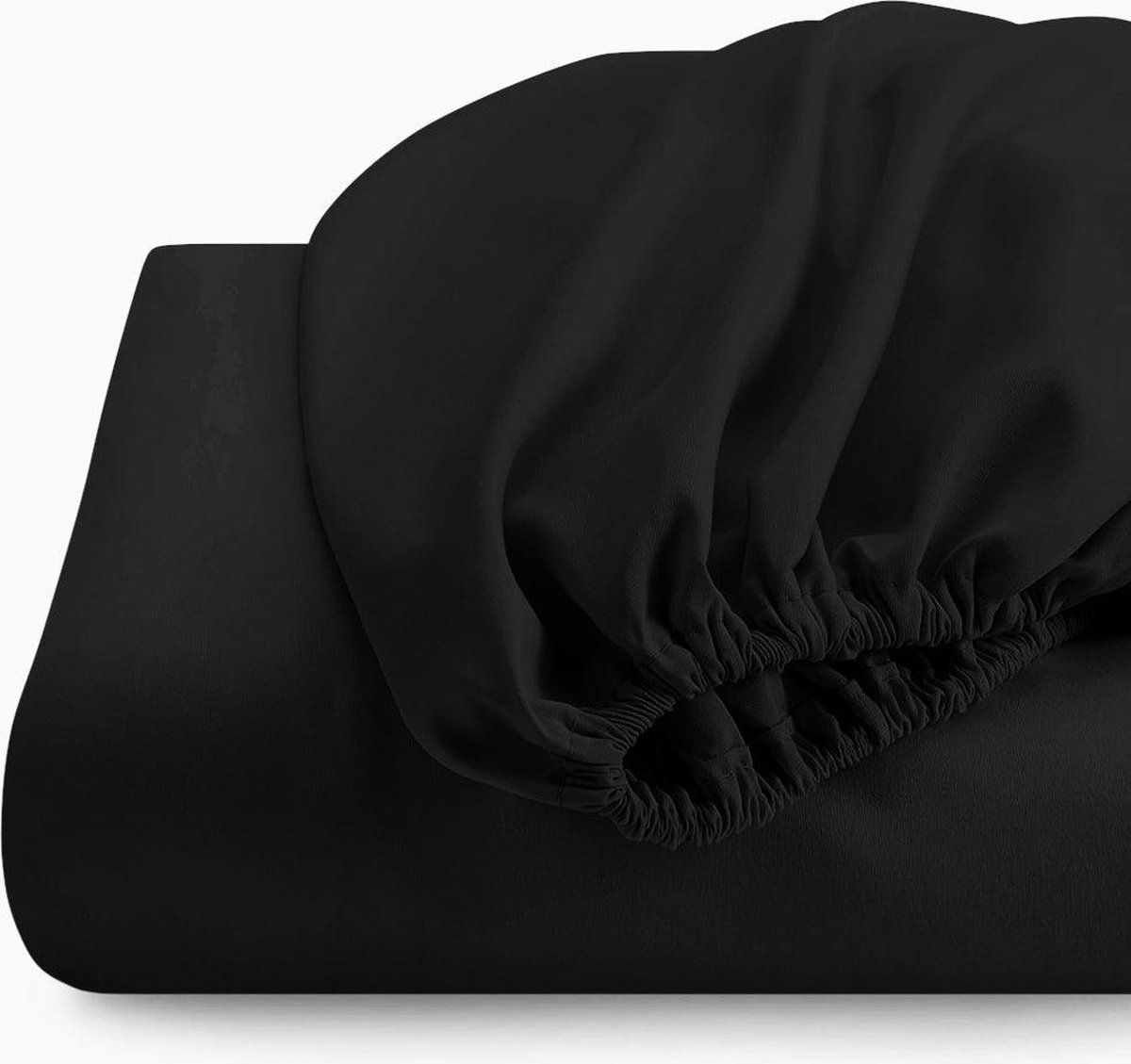 Y-NOT - Hoeslaken - Mat Satijn The Way I Am Obsidian Black - 90x200+30 cm - Zwart