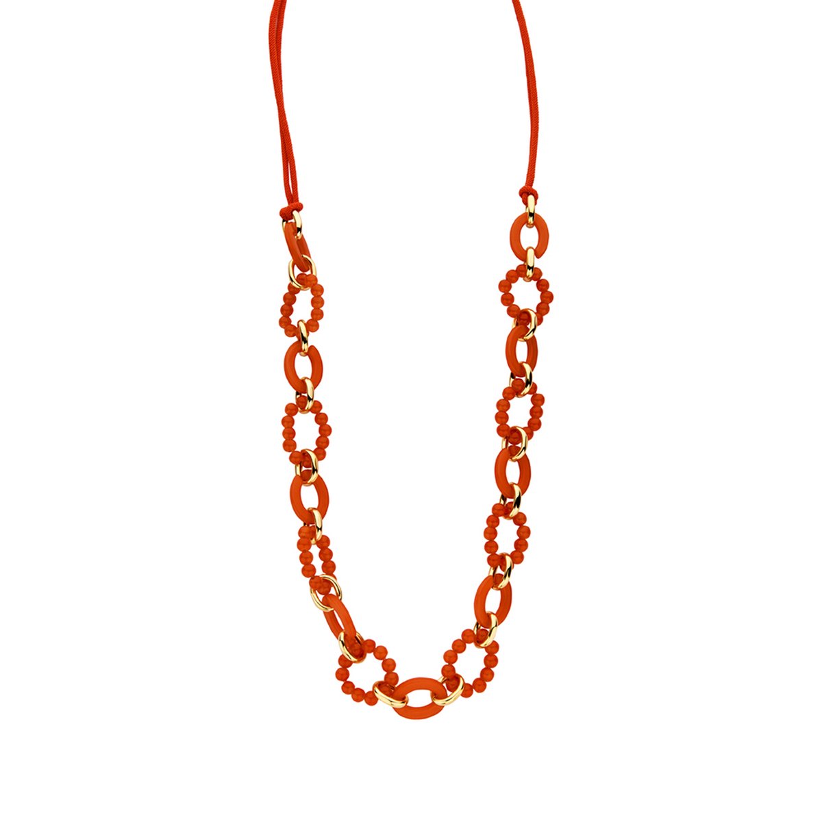 Les Cordes - Halsketting - Collier - DALICIALANG - Oranje - Metaal - Sieraad Dames - Juwelen