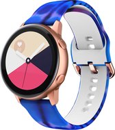 Strap-it Smartwatch bandje 20mm - siliconen bandje Aurora print geschikt voor Samsung Galaxy Watch 3 41mm / Galaxy Watch 42mm / Galaxy Watch Active & Active2 40 & 44mm / Galaxy Watch 4 / 4 Classic / Watch 5 / 5 Pro / Watch 6 / 6 Classic / Gear Sport