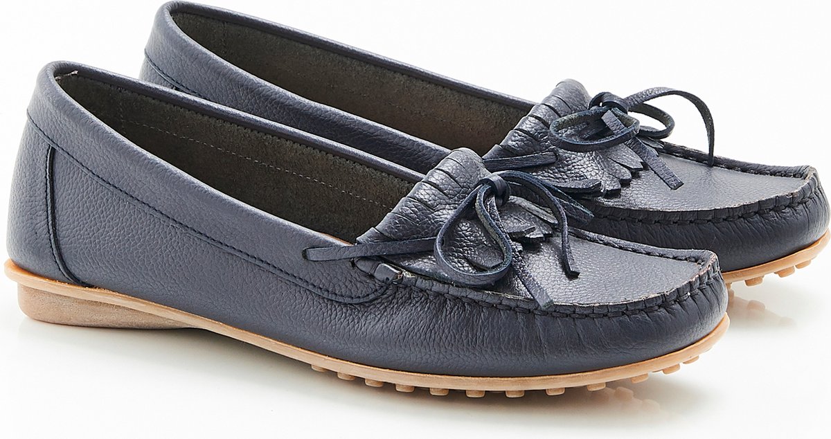 Damart - Ultrasoepele mocassin, kalfsleder - Dames - Blauw - 36
