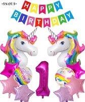 Set de Ballons à l'hélium Snoes 1 an - Décoration d'anniversaire - Ballons en aluminium - Guirlande Happy Birthday