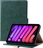 Phreeze Tablethoes - Geschikt voor iPad Mini 2021 Hoes - 8.7 Inch - Luxe Lederen Hoesje - Ingebouwde Standaard met Kaarthouders - Hoesje met Magnetische Sluiting - Beschermhoes - Groen