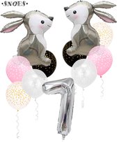 Snoes Bosdier Konijn Sweet Rabbit Ballonnen Set 7 Jaar - Verjaardag Versiering - Kinderfeestje