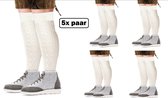 5x Paar Tiroler sokken wit 39-42 - Festival carnaval thema feest oktoberfest apres ski party