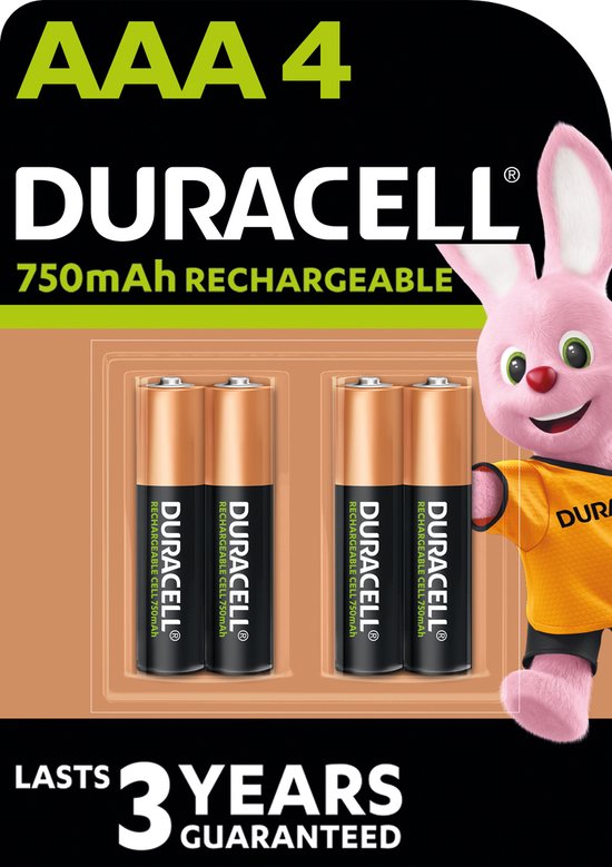 Met pensioen gaan Glimmend versieren Duracell Rechargeable AAA 750mAh batterijen - 4 stuks | bol.com