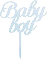Acryl taart topper Baby Boy pastel licht blauw - taart - topper - baby - boy - geboorte - babyshower - genderreveal