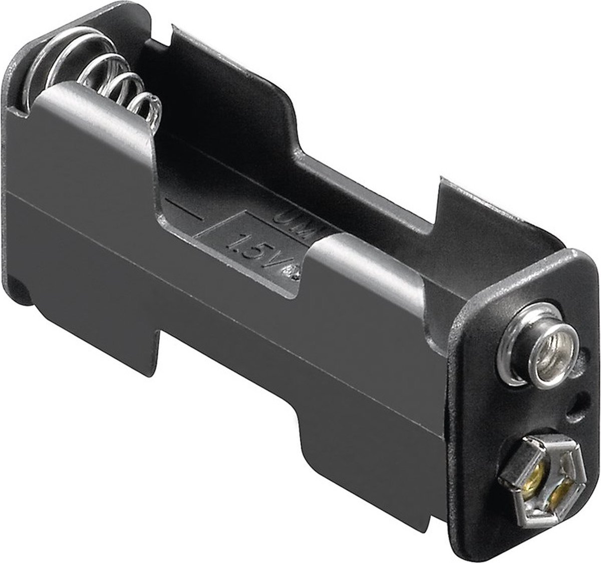 Batterijhouder voor 2 AA-batterijen - push-on bevestiging - versie 2