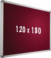 Prikbord Camira stof PRO - Aluminium frame - Eenvoudige montage - Punaises - Rood - Prikborden - 120x180cm