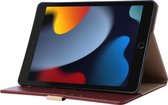 Phreeze Tablethoes - Geschikt voor iPad 2022 10e Generatie - 10.9 Inch - Luxe Lederen Hoesje - Ingebouwde Standaard met Kaarthouders - Hoesje met Magnetische Sluiting - Beschermhoes - Wijnrood