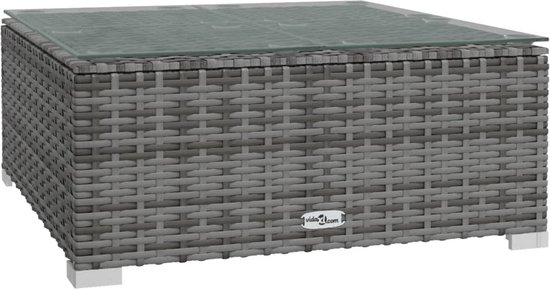 vidaXL Mesa de jardín ratán PE gris y superficie madera maciza acacia Oferta esp