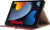 Étui de Luxe pour iPad 2021 - Étui pour iPad 9e génération - Étui pour iPad 10.2 - Cuir - Rouge vin - Étui pour iPad 9 - Convient pour Apple iPad 9e Generation