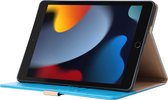 Phreeze Tablethoes - Geschikt voor iPad 9 2021 Hoes - 10.2 Inch - Luxe Lederen Hoesje - Ingebouwde Standaard met Kaarthouders - Hoesje met Magnetische Sluiting - Beschermhoes - Blauw