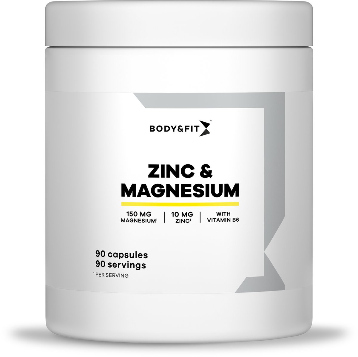 Body & Fit Zinc & Magnesium - Zink, Koper, Vitamine B6 - 90 Capsules - 1 Pot - Body & Fit