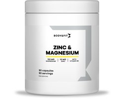 Body & Fit Zinc & Magnesium - Zink, Koper, Vitamine B6 - 90 Capsules - 1 Pot