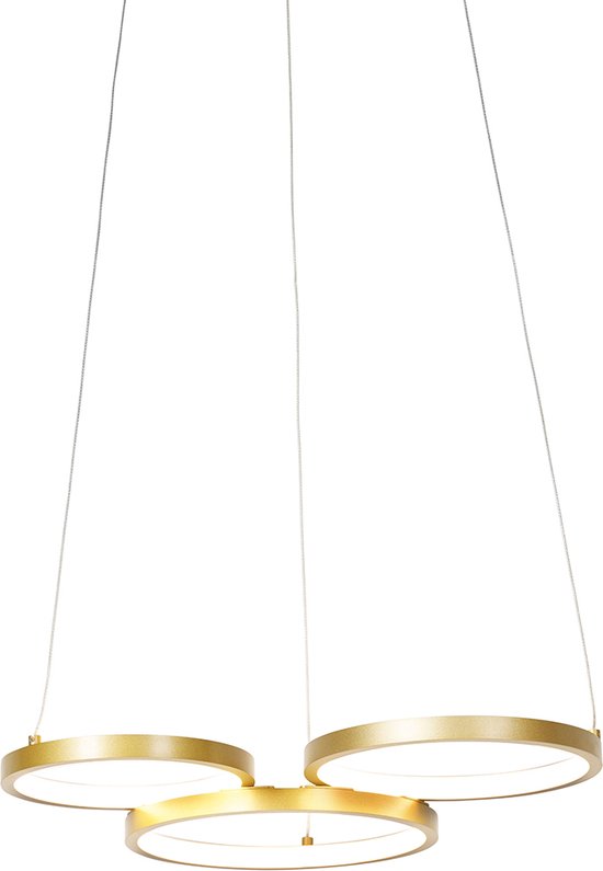 QAZQA rondas - Moderne Dimbare LED Hanglamp met Dimmer - 1 lichts - L 520 mm - Goud - Woonkamer | Slaapkamer | Keuken