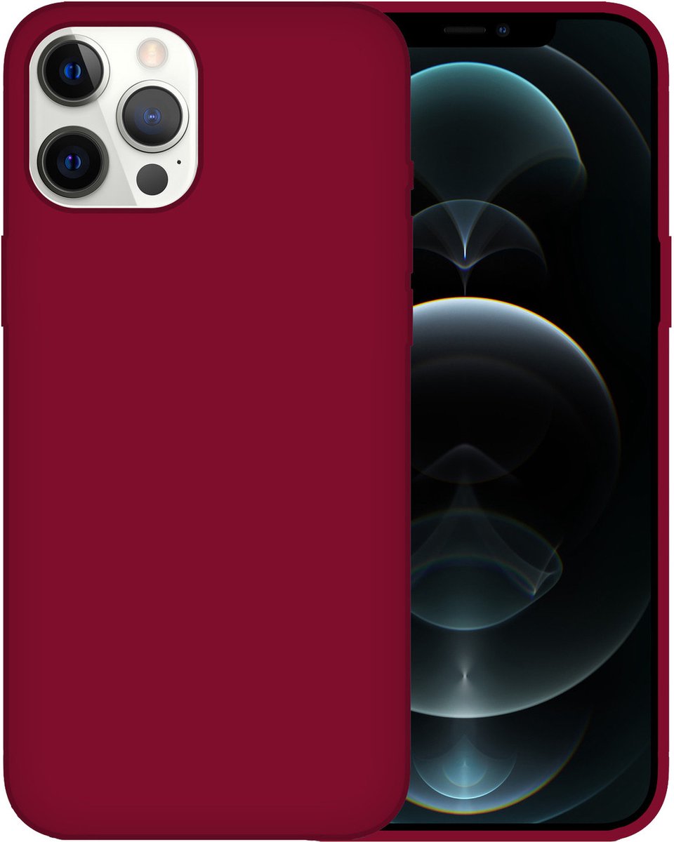 Hoesje geschikt voor iPhone 12 - Backcover - TPU - Bordeaux Rood
