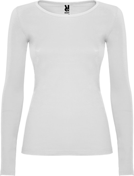 Wit Effen Dames t-shirt lange mouwen model Extreme merk Roly maat 2XL