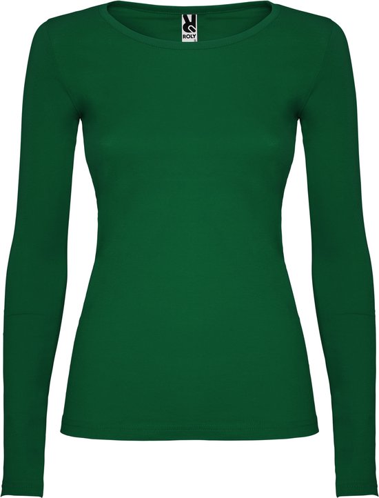 Donker Groen Effen Dames t-shirt lange mouwen model Extreme merk Roly maat 2XL