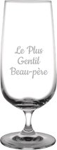 Bierglas op voet gegraveerd - 41cl - Le Plus Gentil Beau-père