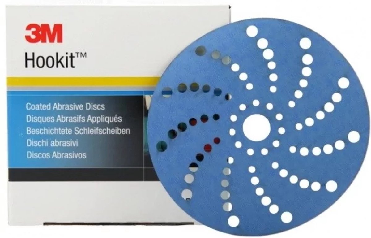 3M Hookit Blue 325U Schuurschijven 150mm Multihole P150 - 100 stuks