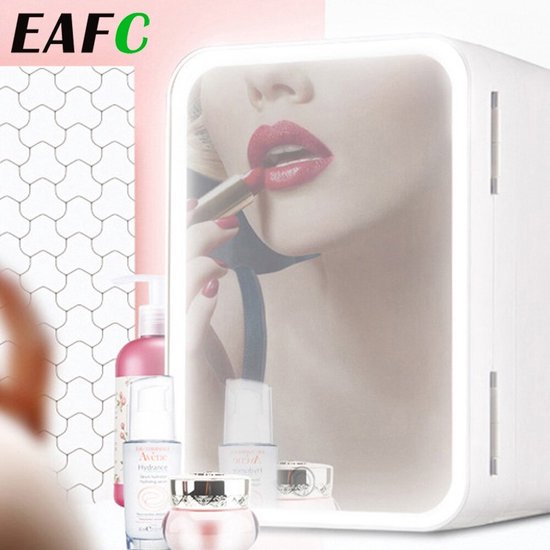 Koelkast: Eafc Mini fridge – Skincare Fridge – 8 Liter Volume – Met Make up Spiegel – Met verlichting – Wit, van het merk EAFC
