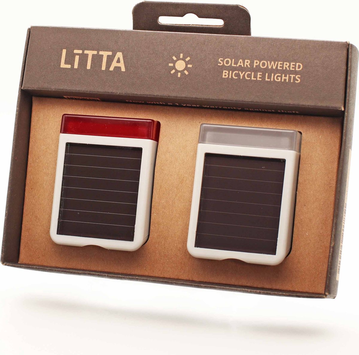 LITTA 2 Fietsverlichting op zonne-energie - Wit (set)