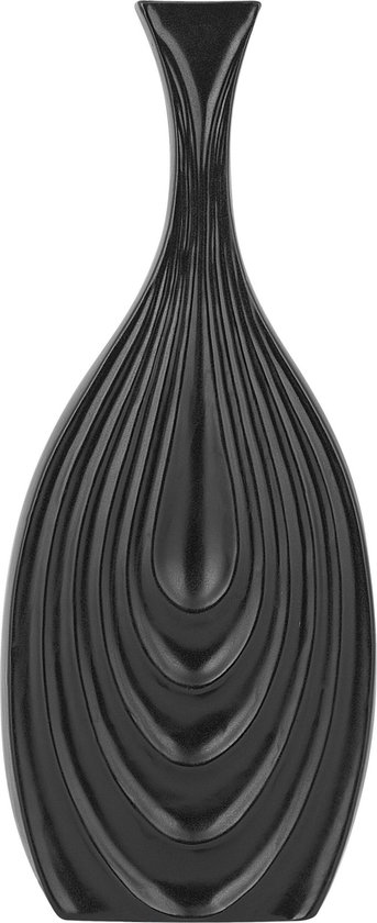 Beliani THAPSUS - Decoratieve vaas - zwart - Keramiek