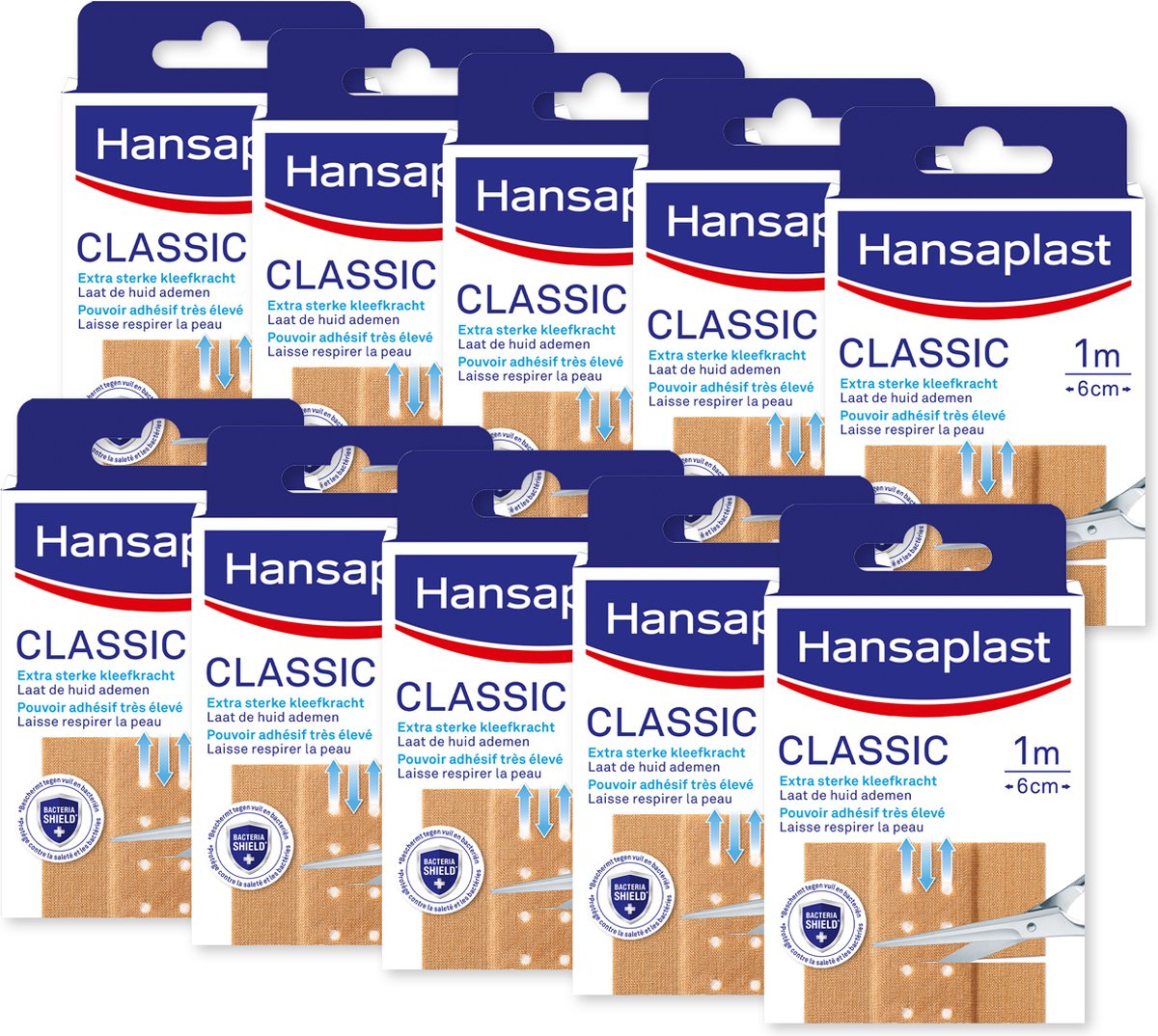 Hansaplast Classic Pleisters - Wondpleisters - Wondverzorging - Voordeelverpakking - 10 x 1m x 6cm