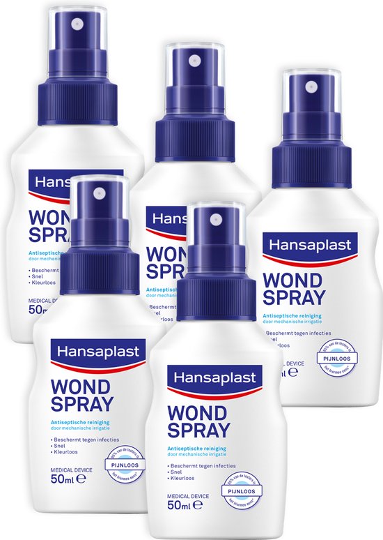 Storen zonlicht prieel Hansaplast Wondspray - Wondreiniging - 5 x 50 ml - Voordeelverpakking |  bol.com