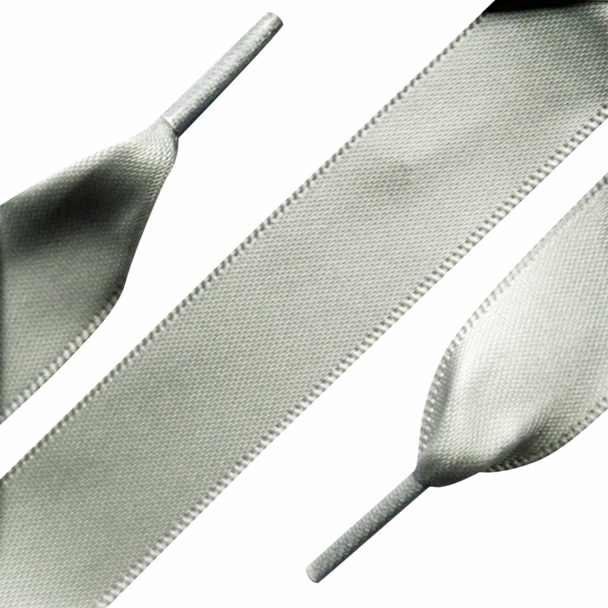 Ringpoint Satin schoenveters 90cm zilver - Feestelijke zilverkleurige veters van satijn lint Just Silver