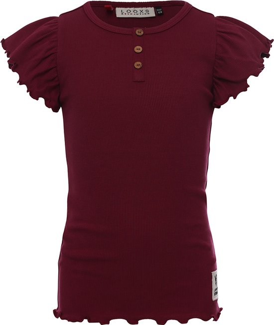 Looxs Revolution 2311-7442-263 Meisjes Shirt - Maat 104 - Rood rood van 95% Cotton 5% elastane