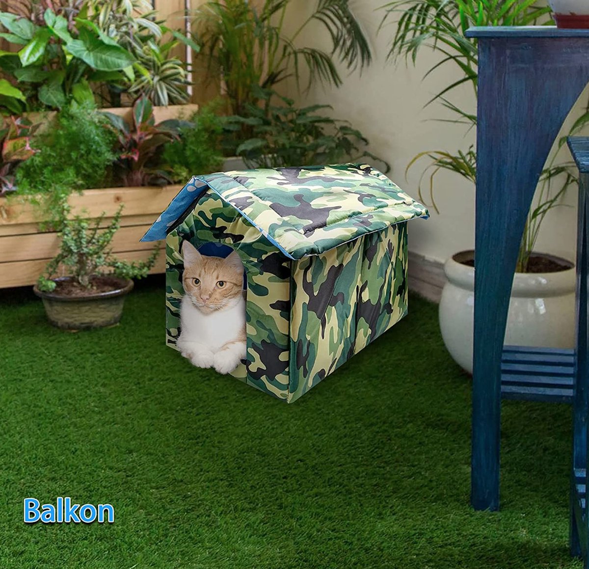 Kattenbedden voor indoor katten, 35 x 30 x 33 cm, opvouwbaar kattenhuis