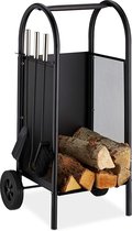 Firewood Rack - haardhoutrek \ haardbestek, brandhoutrek \ fireplace cutlery, firewood rack 81 x 42 x 37 cm