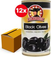 Zwarte olijven met pit 350g - Doos 12 stuks