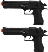 Boland verkleed speelgoed wapens - 2x stuks Politie/Soldaten pistolen 21 cm